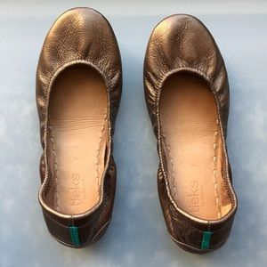 Tieks metallic bronze ballet flats